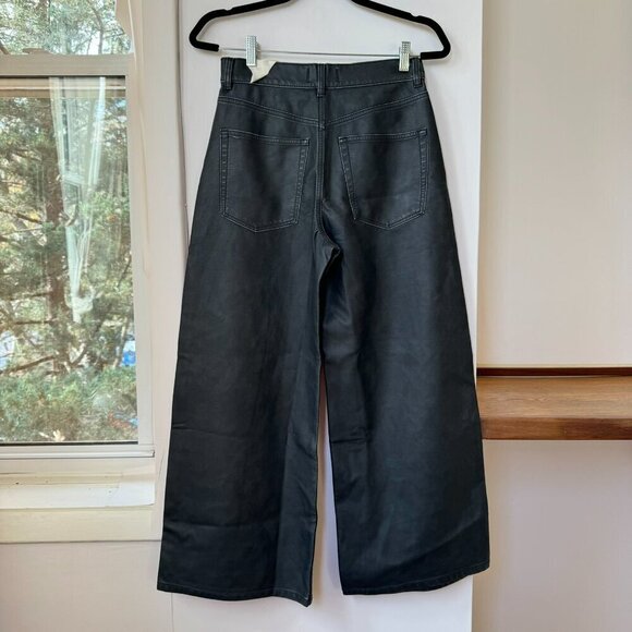 NWT Free People We The Free Misha Vegan Leather Pants Barrel Wide Leg Black 29 - Picture 6 of 11